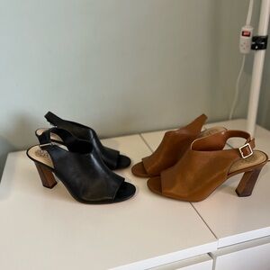 Vince Camuto leather heels sling back